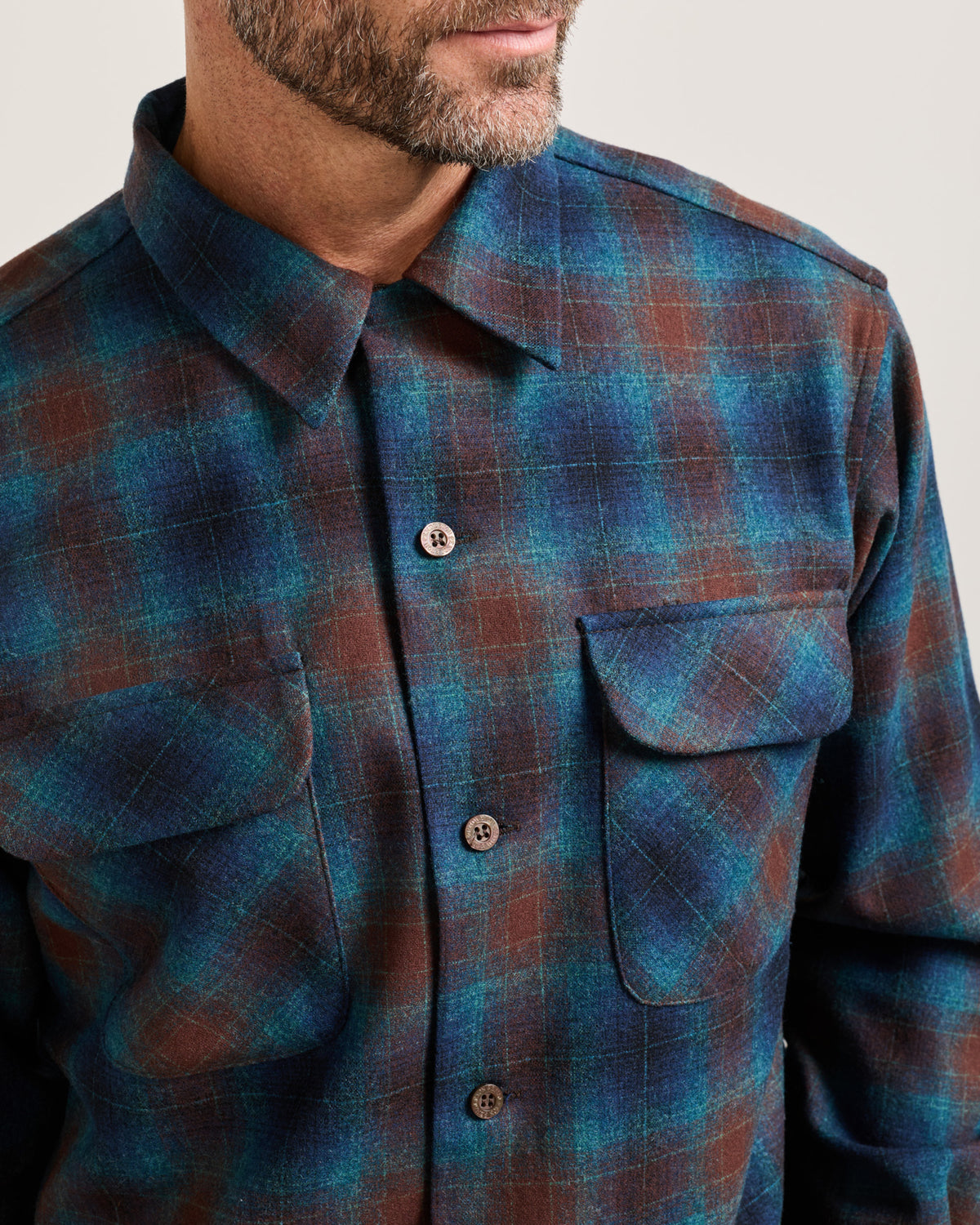 Pendleton Men's Board Shirt in Brown/Navy Ombre – view 4