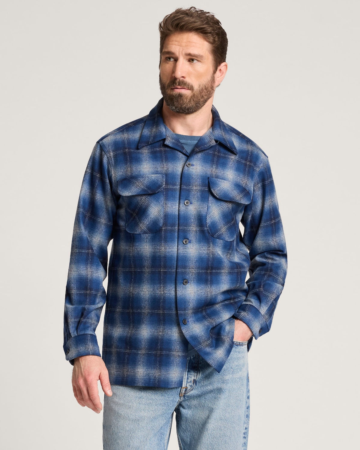 Pendleton Men's Board Shirt in Navy Ombre – view 2