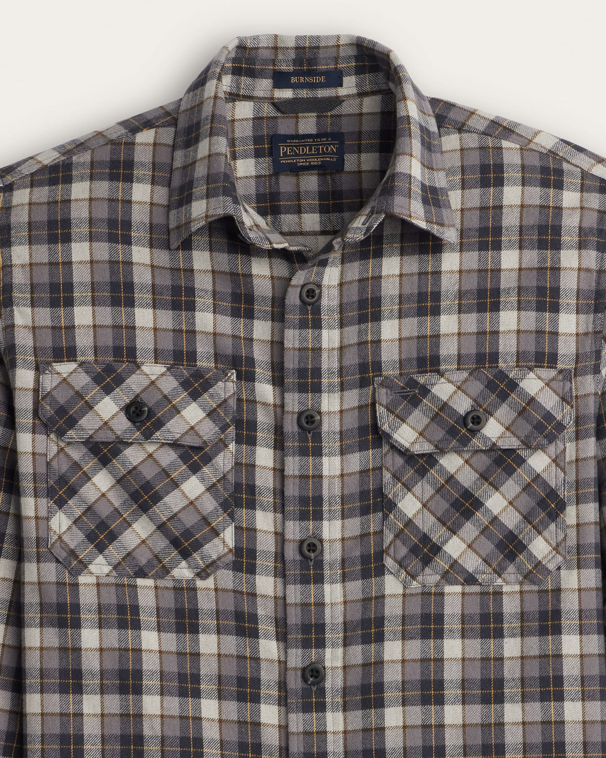 Pendleton Men's Burnside Flannel Shirt in Grey Multi Plaid – view 2