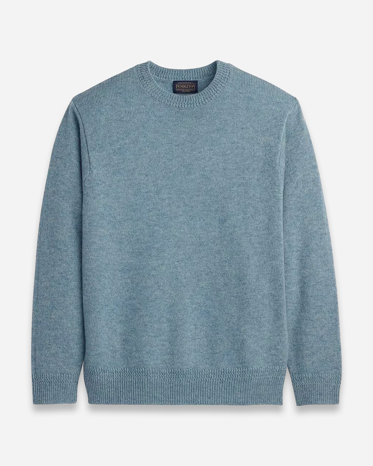 Pendleton Men's Shetland Wool Crew in Light Blue Mix