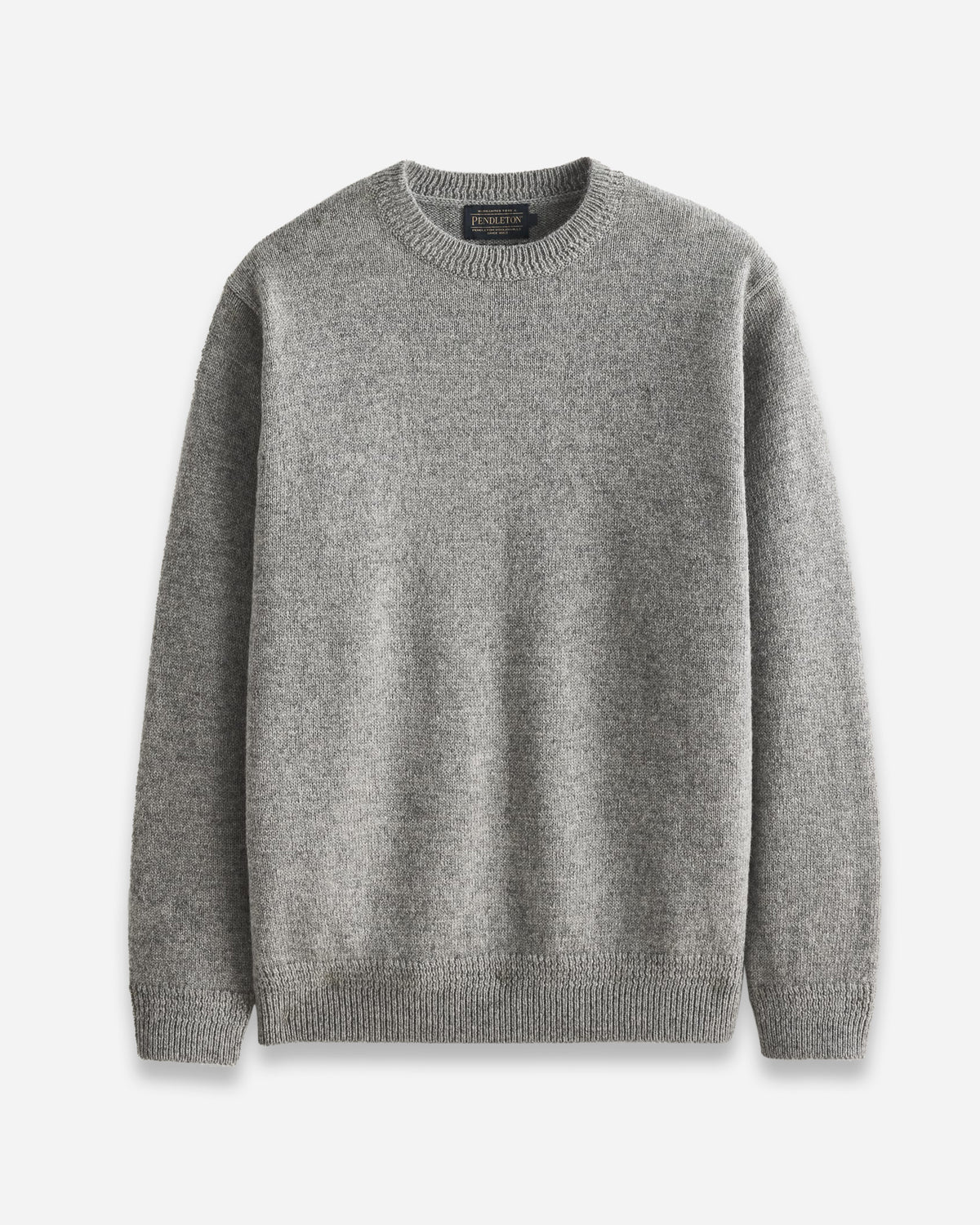 Pendleton Men's Shetland Wool Crew in Light Grey Heather