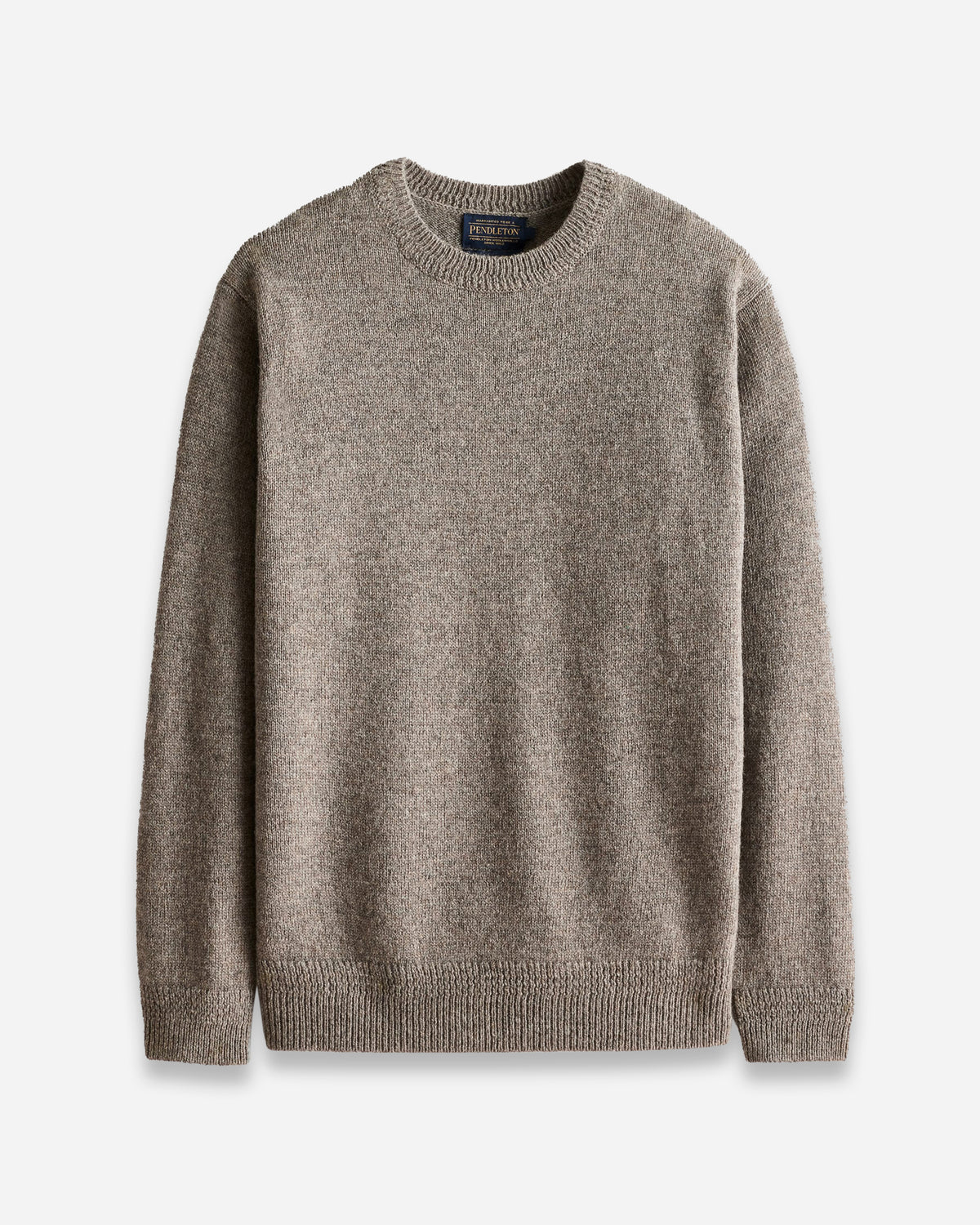 Pendleton Men's Shetland Wool Crew in Stone Heather