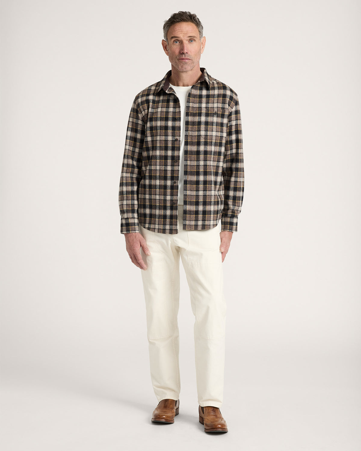 Pendleton Men's Trail Shirt in Brown/Yellow Plaid – view 5
