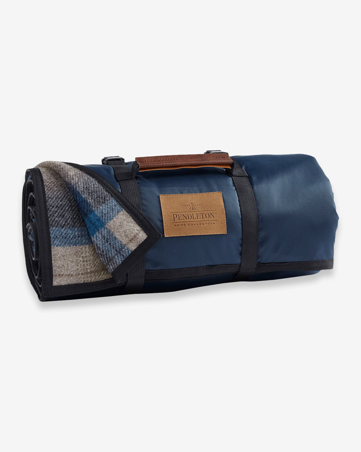 Pendleton Nylon Backed Roll Up Wool Blanket in Haystack Plaid – view 2