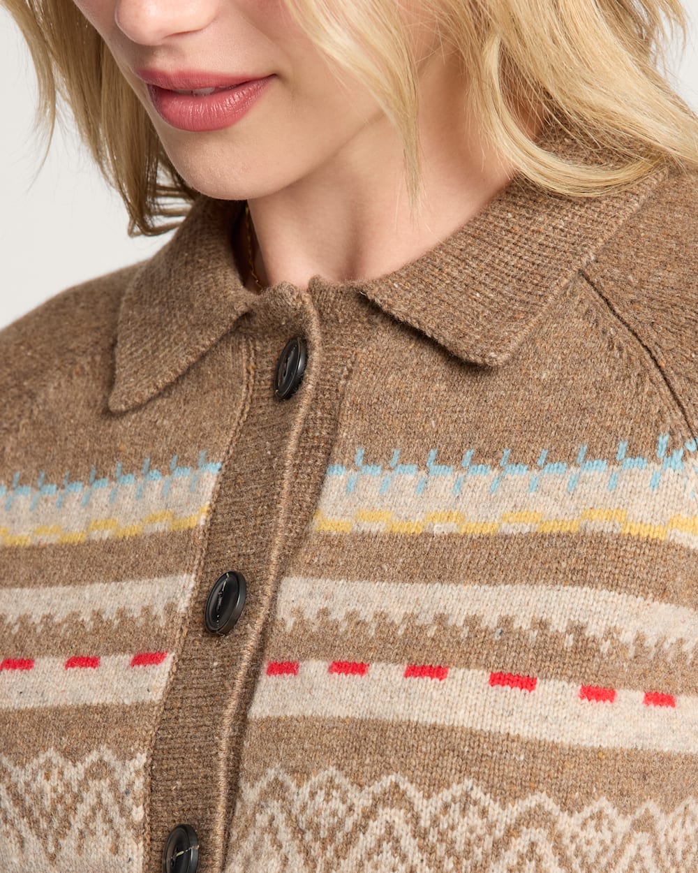 Pendleton Women's Fair Isle Cardigan in Tan Multi – view 4