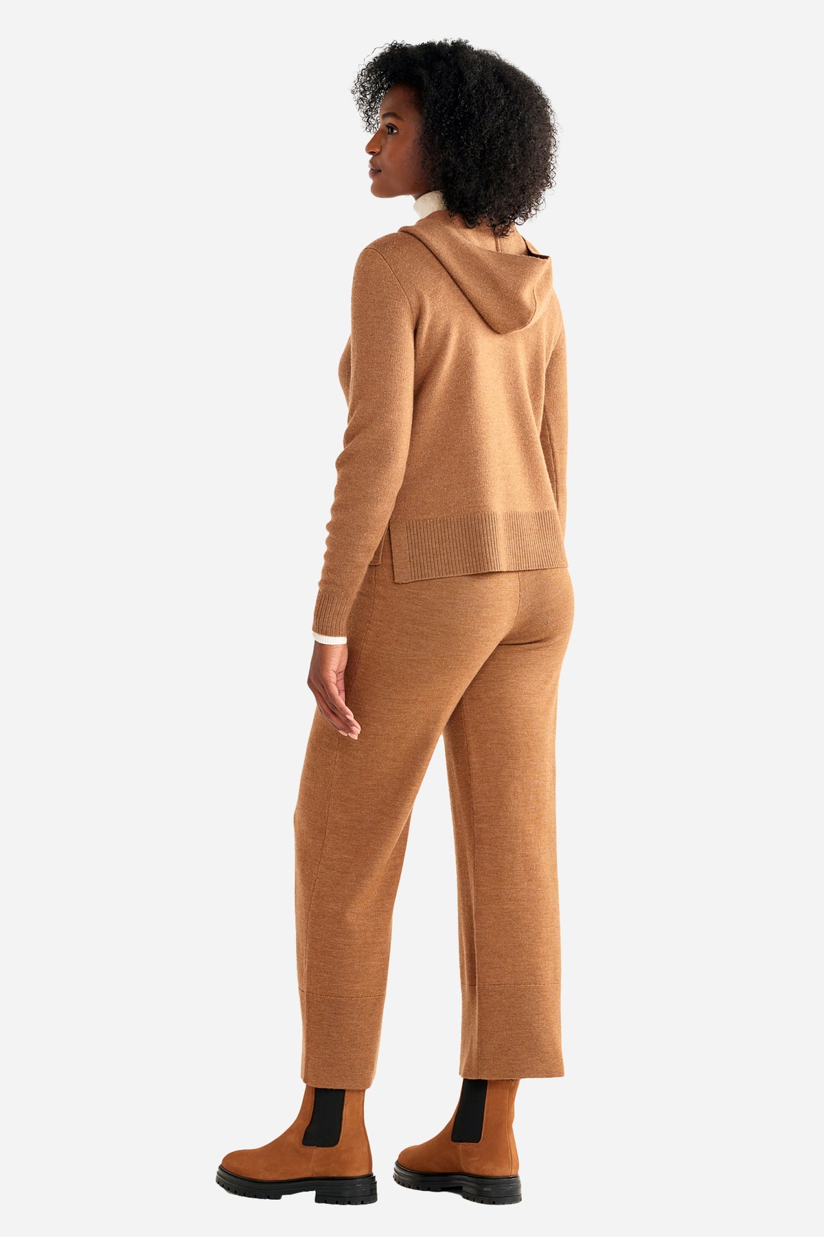 Pendleton Women's Merino Pullover Hoodie in Camel Heather – view 3