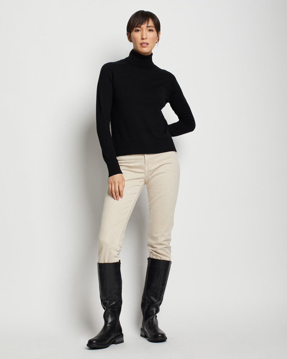 Pendleton Women's Raglan Merino Turtleneck in Black – view 4