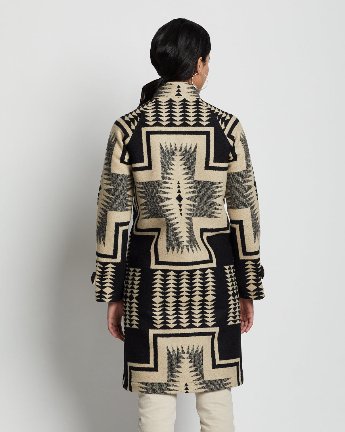 Pendleton Women's Timberline Jacquard Coat in Black/Tan Harding – view 5