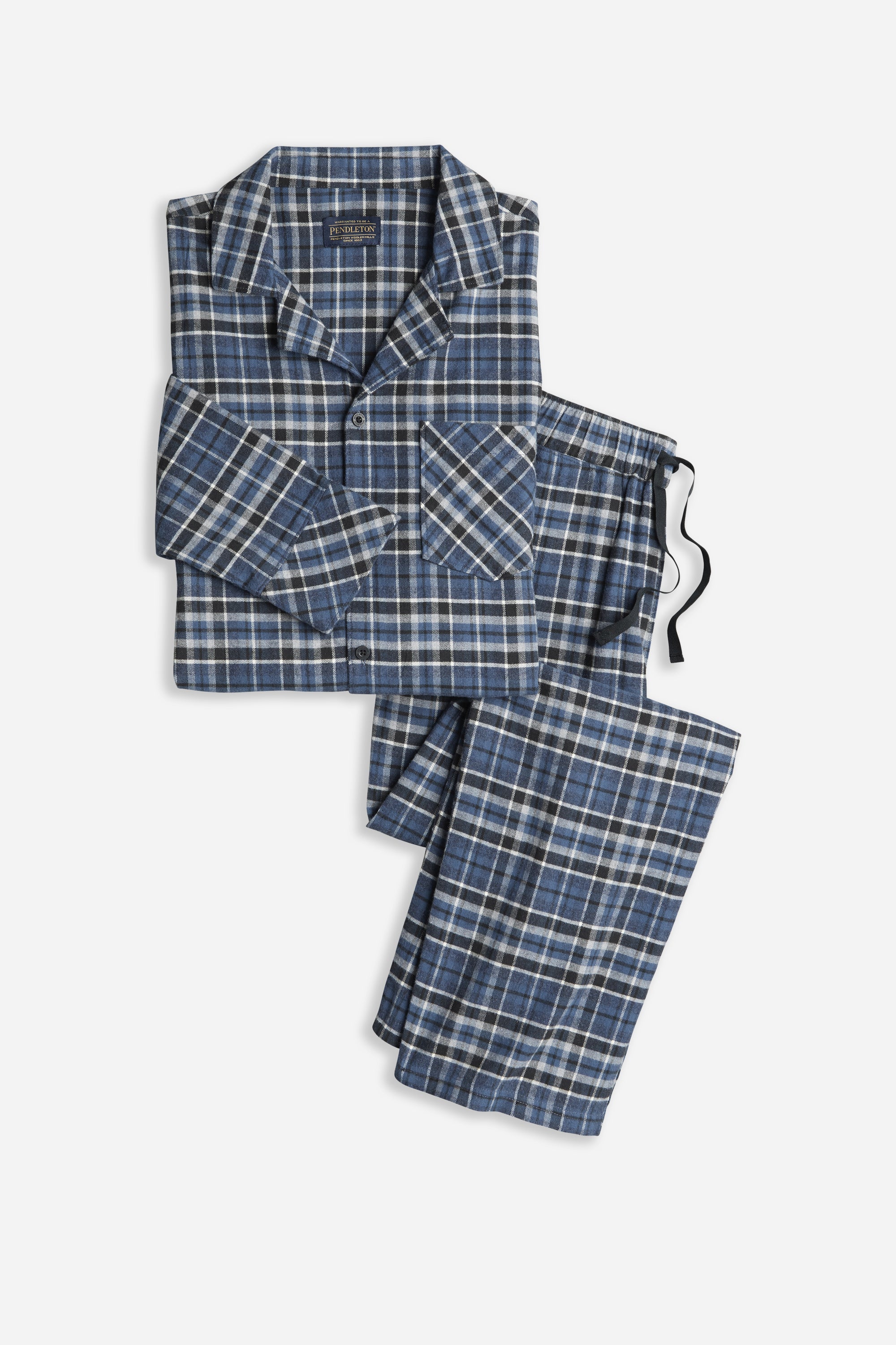 Pj Set Grey/Azure Plaid