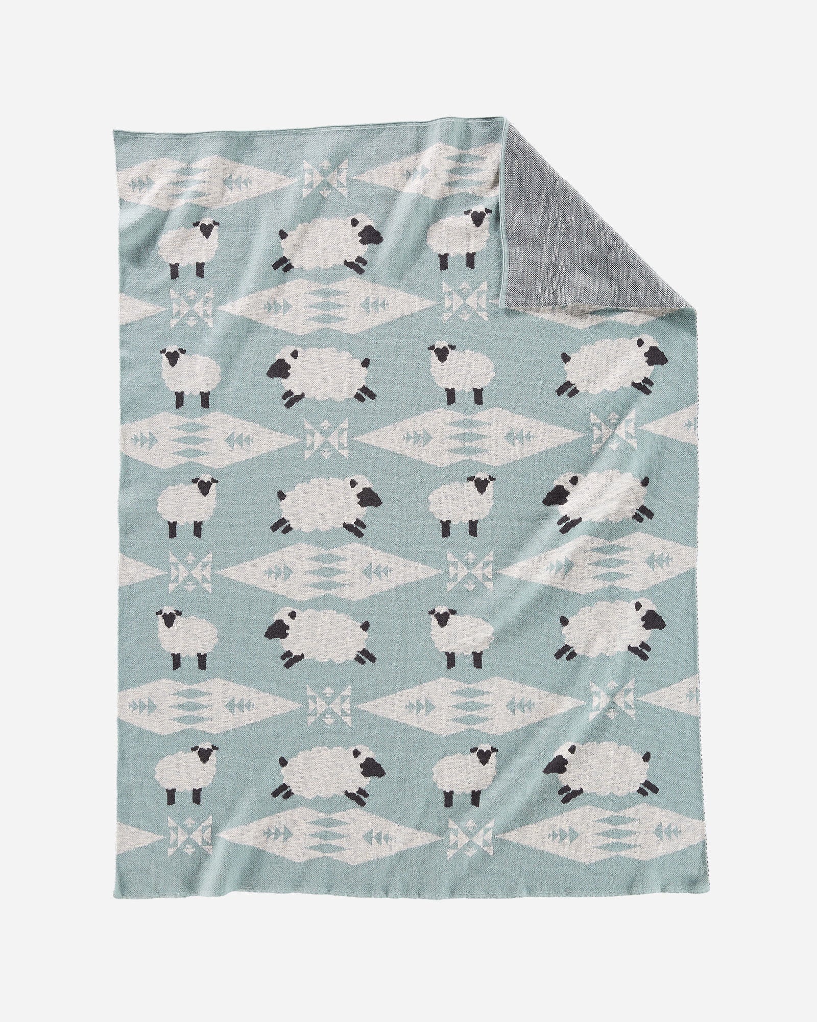 Knit Baby Blanket with Beanie Sheep Dreams
