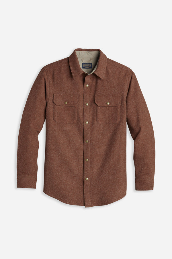 Lambswool Twill Snap Shirt Rust/Taupe