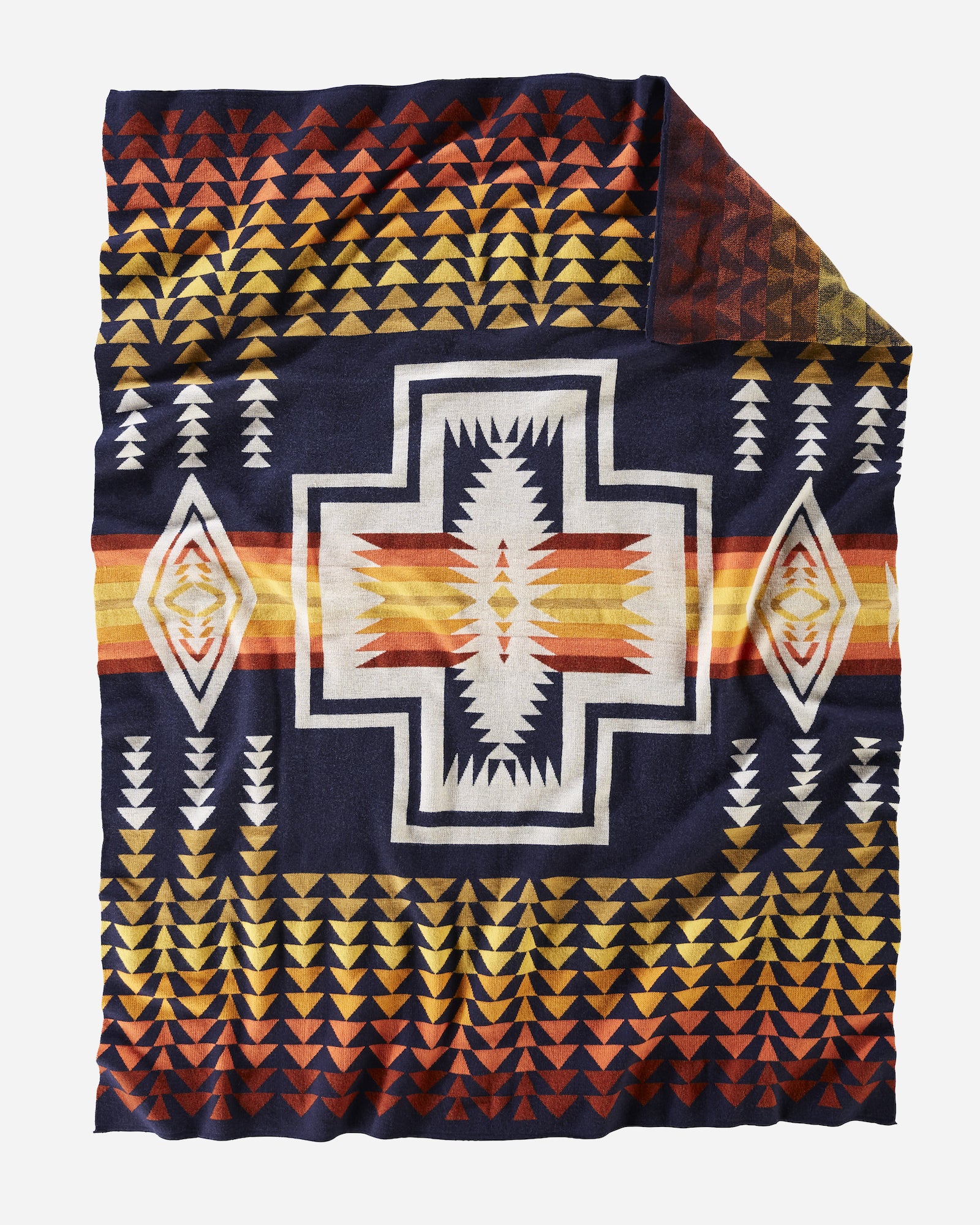 Knit Jacquard Throw Harding Navy