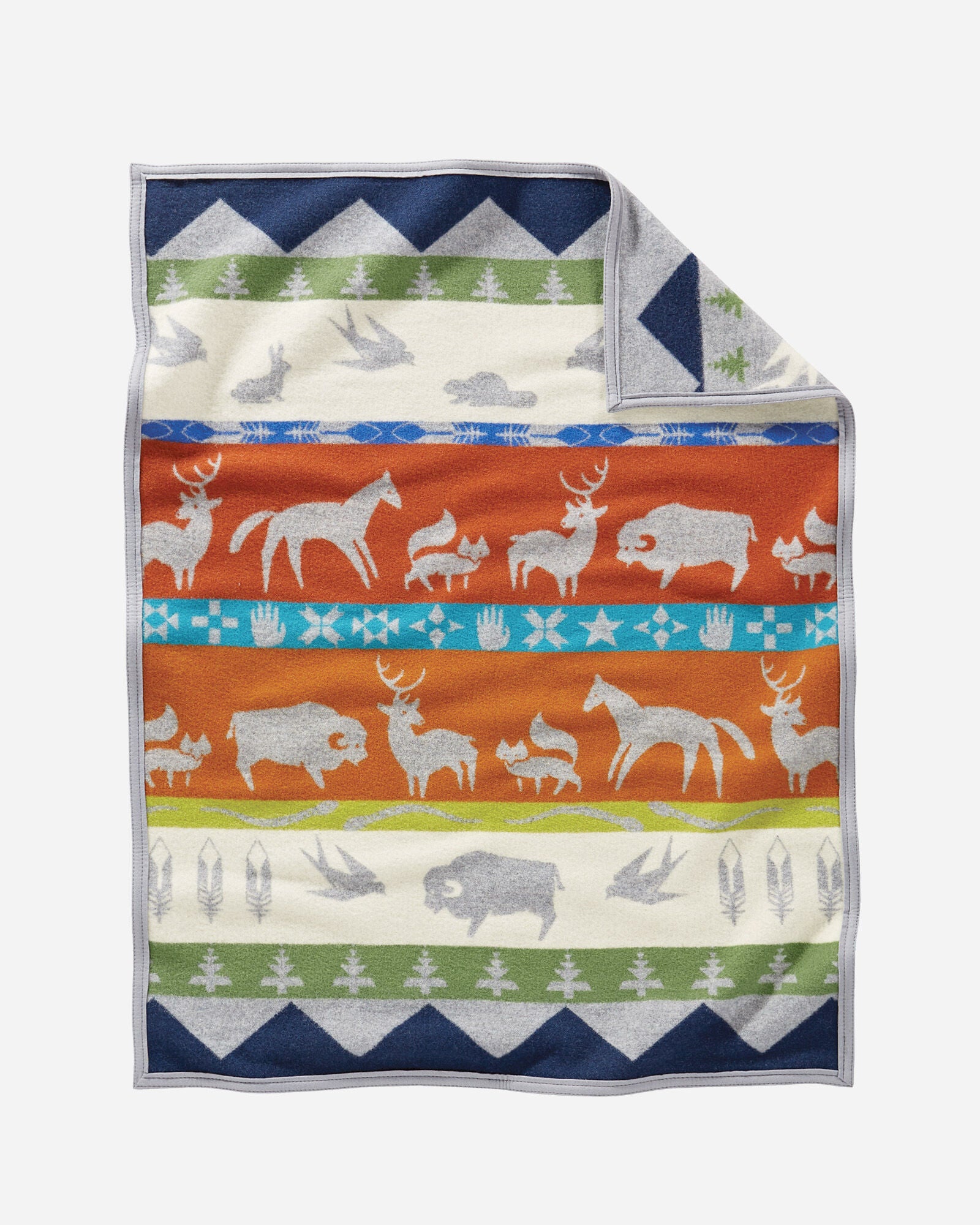 Jacquard Crib Blanket Shared Paths Grey Mix