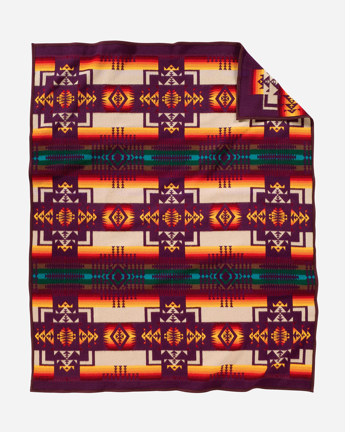 Pendleton Chief Joseph Wool Blanket in Maroon – view 3