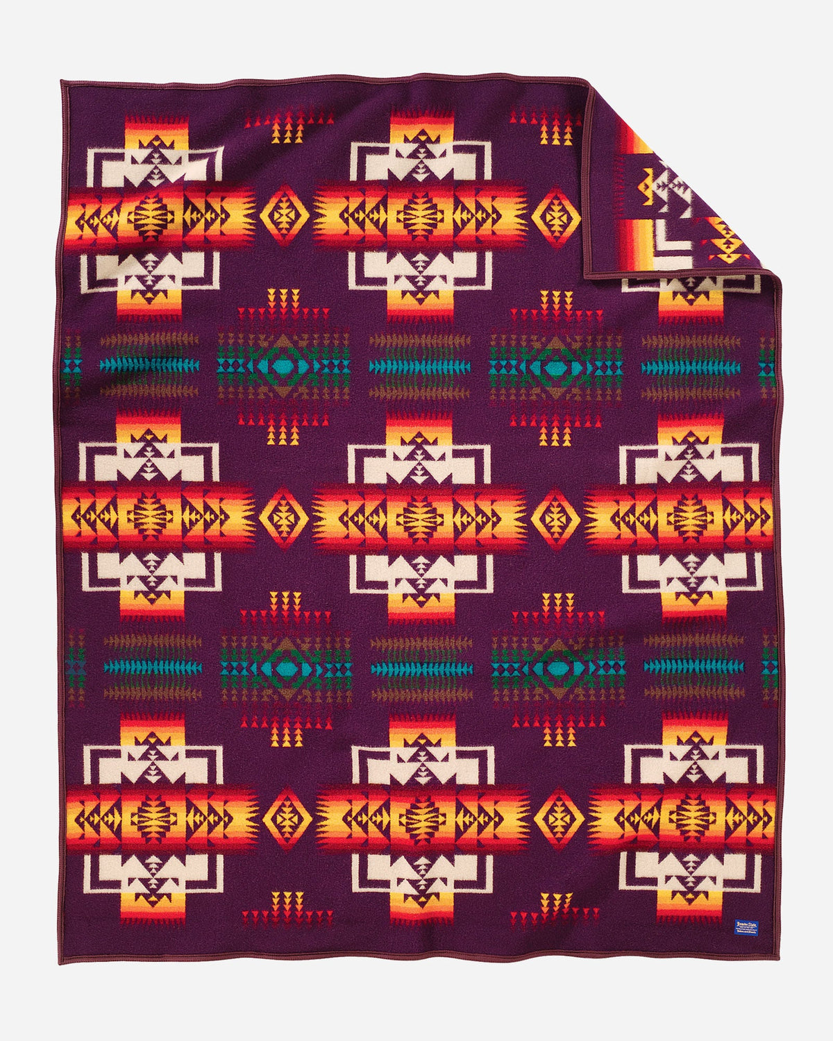 Pendleton Chief Joseph Wool Blanket in Maroon