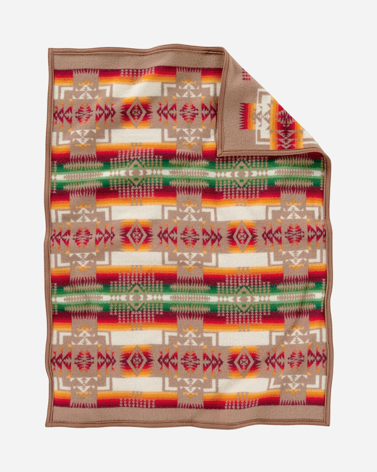 Pendleton Chief Joseph Wool Crib Blanket in Khaki – view 3