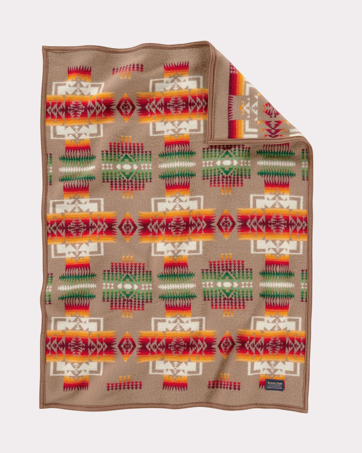 Pendleton Chief Joseph Wool Crib Blanket in Khaki