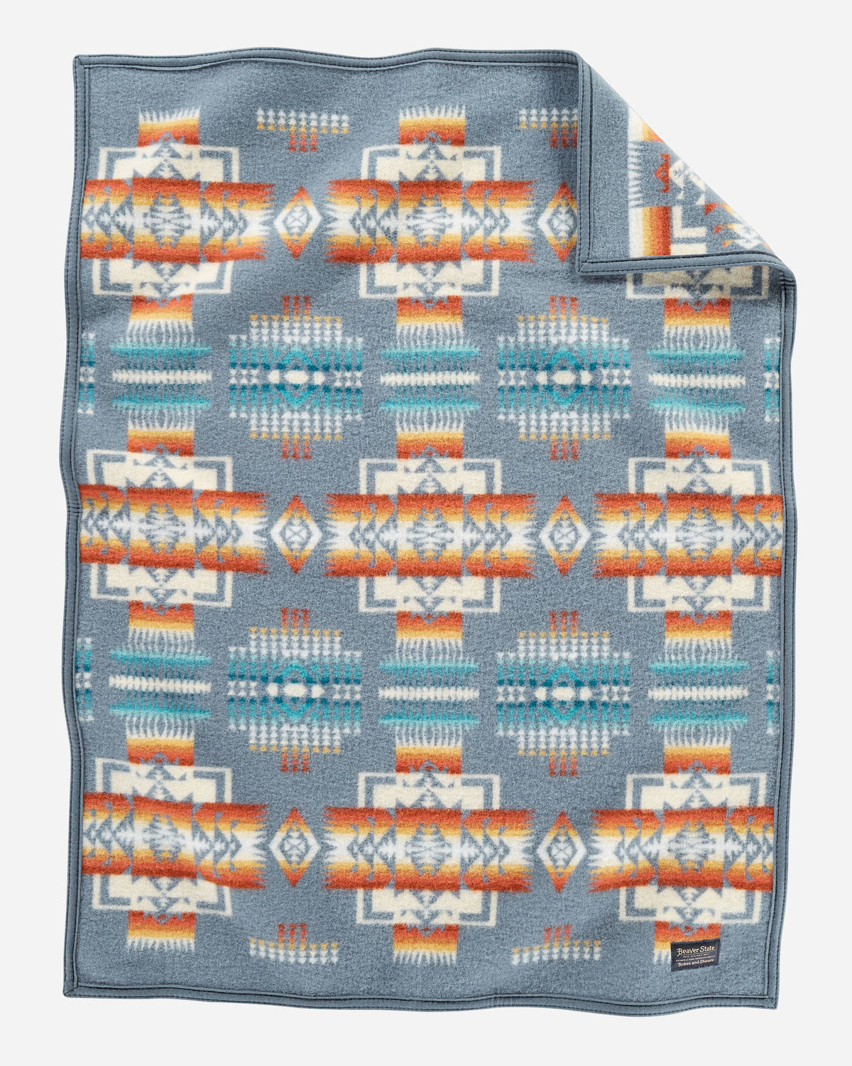 Pendleton Chief Joseph Wool Crib Blanket in Slate