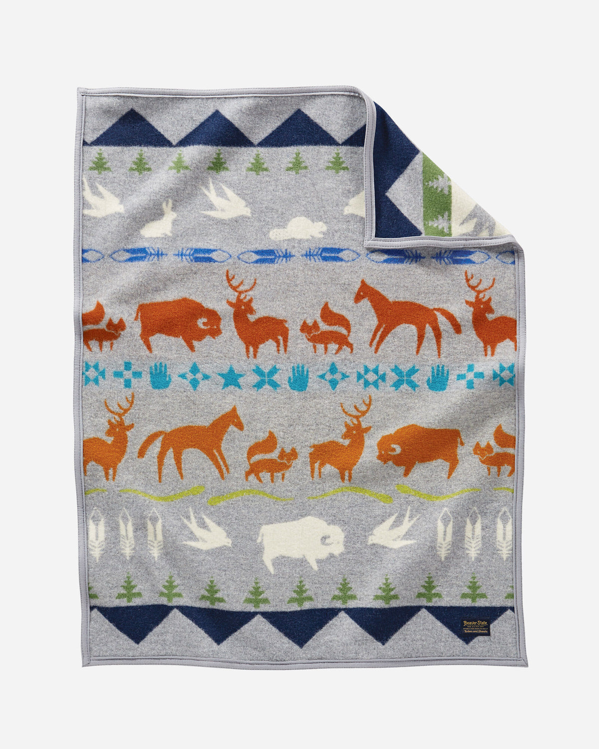Pendleton Jacquard Wool Crib Blanket in Shared Paths Grey Mix