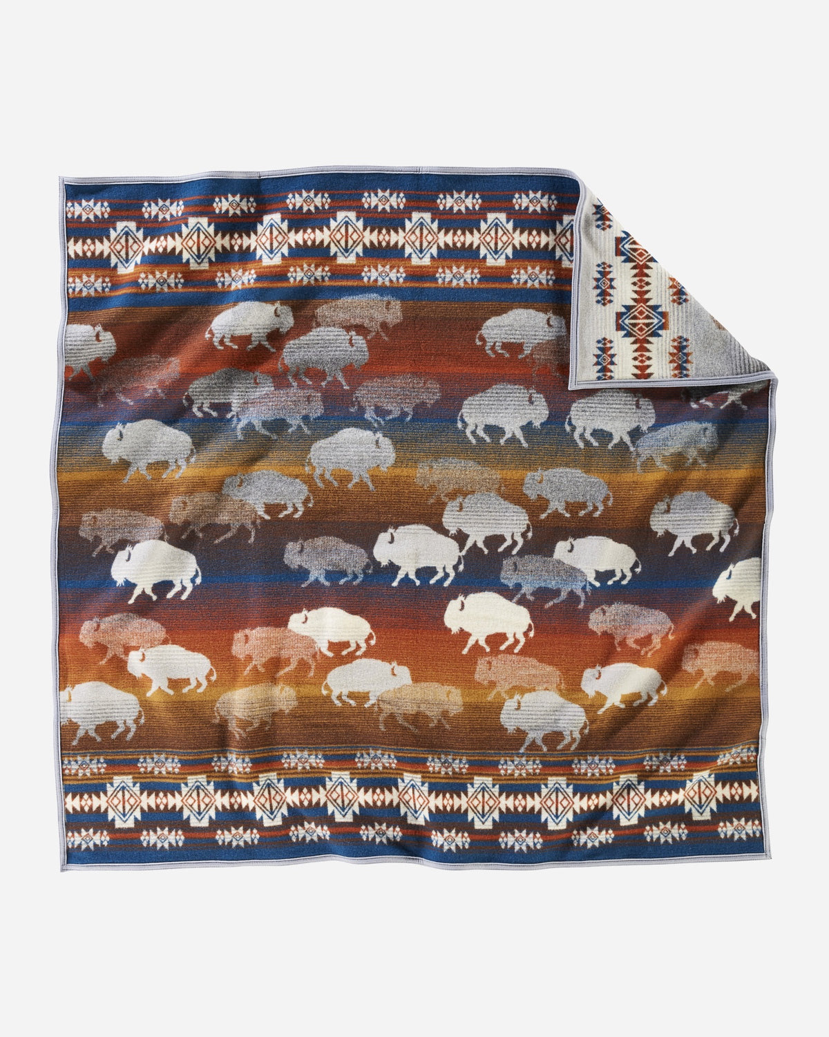 Pendleton Napped Jacquard Wool Throw in Prairie Rush Hour Grey – view 2
