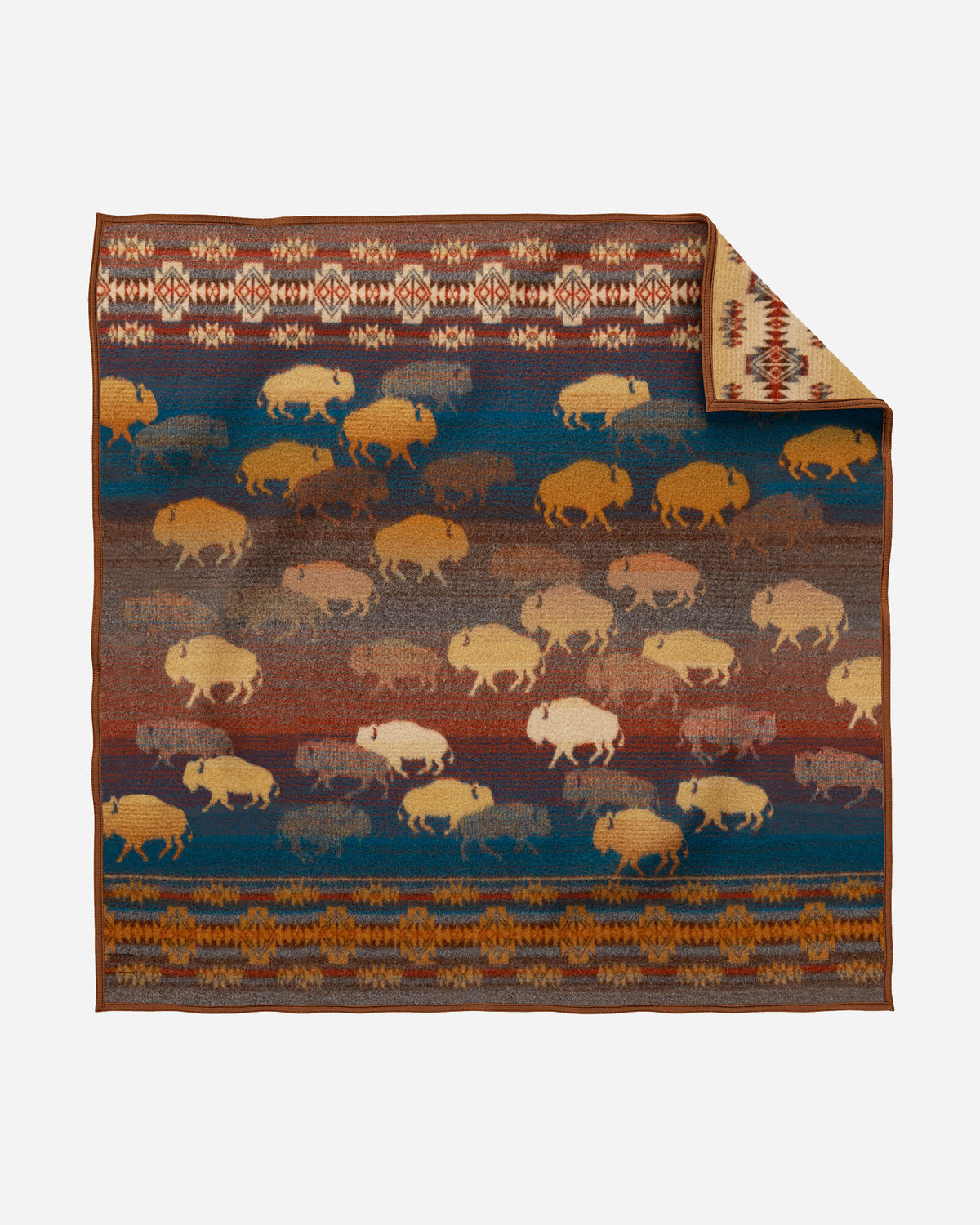 Pendleton Napped Jacquard Wool Throw in Prairie Rush Hour Rustic – view 3