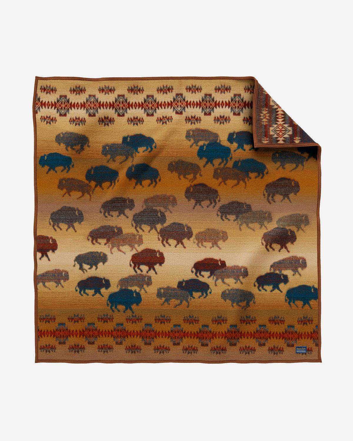 Pendleton Napped Jacquard Wool Throw in Prairie Rush Hour Rustic