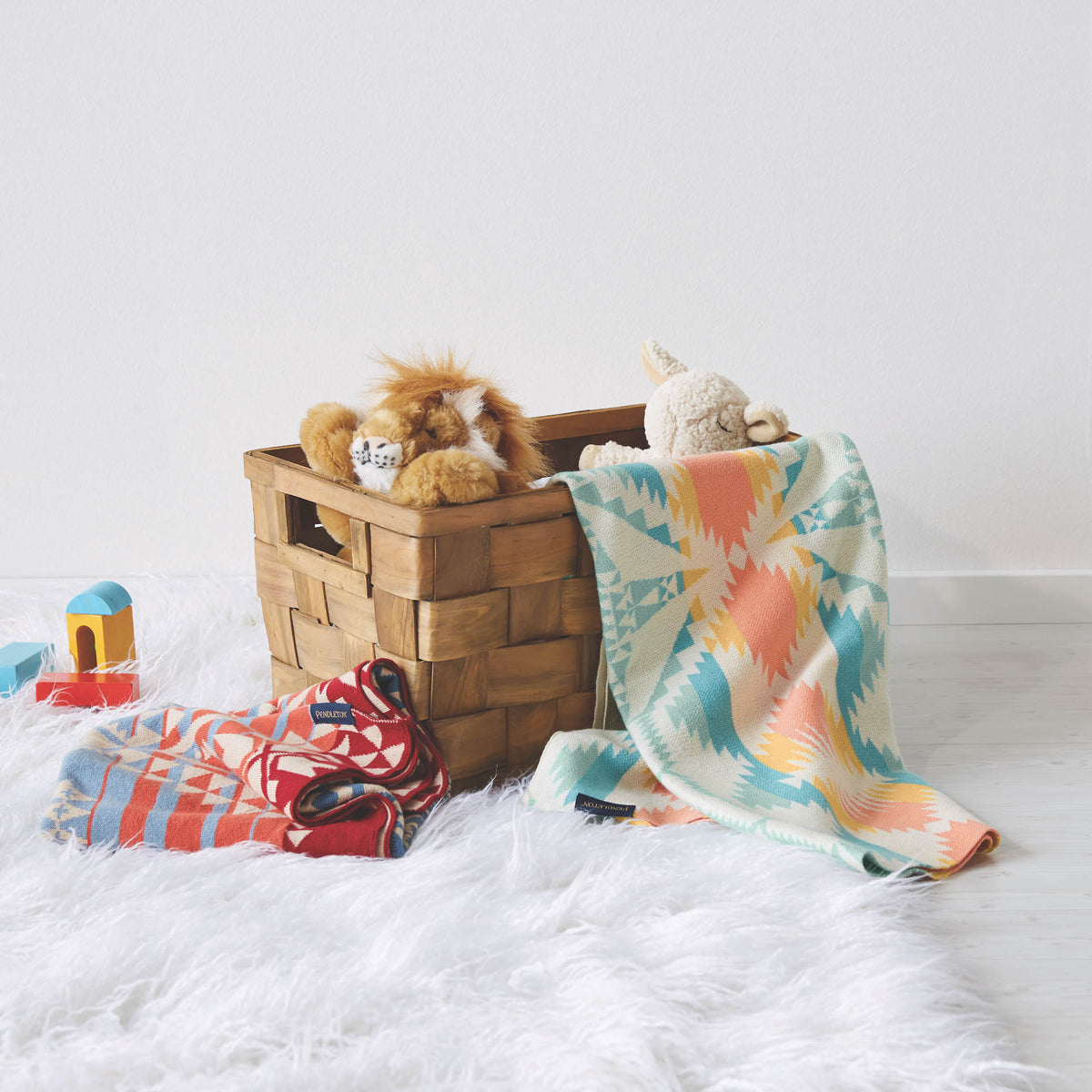 Pendleton Organic Cotton Knit Baby Blanket with Beanie in Canyonlands Desert Sky – view 4