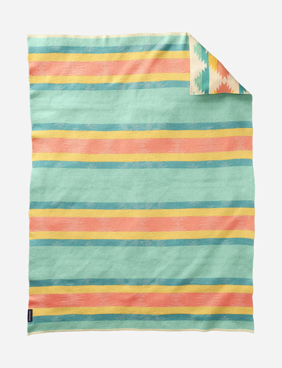 Pendleton Organic Cotton Knit Baby Blanket with Beanie in Falcon Cove – view 2