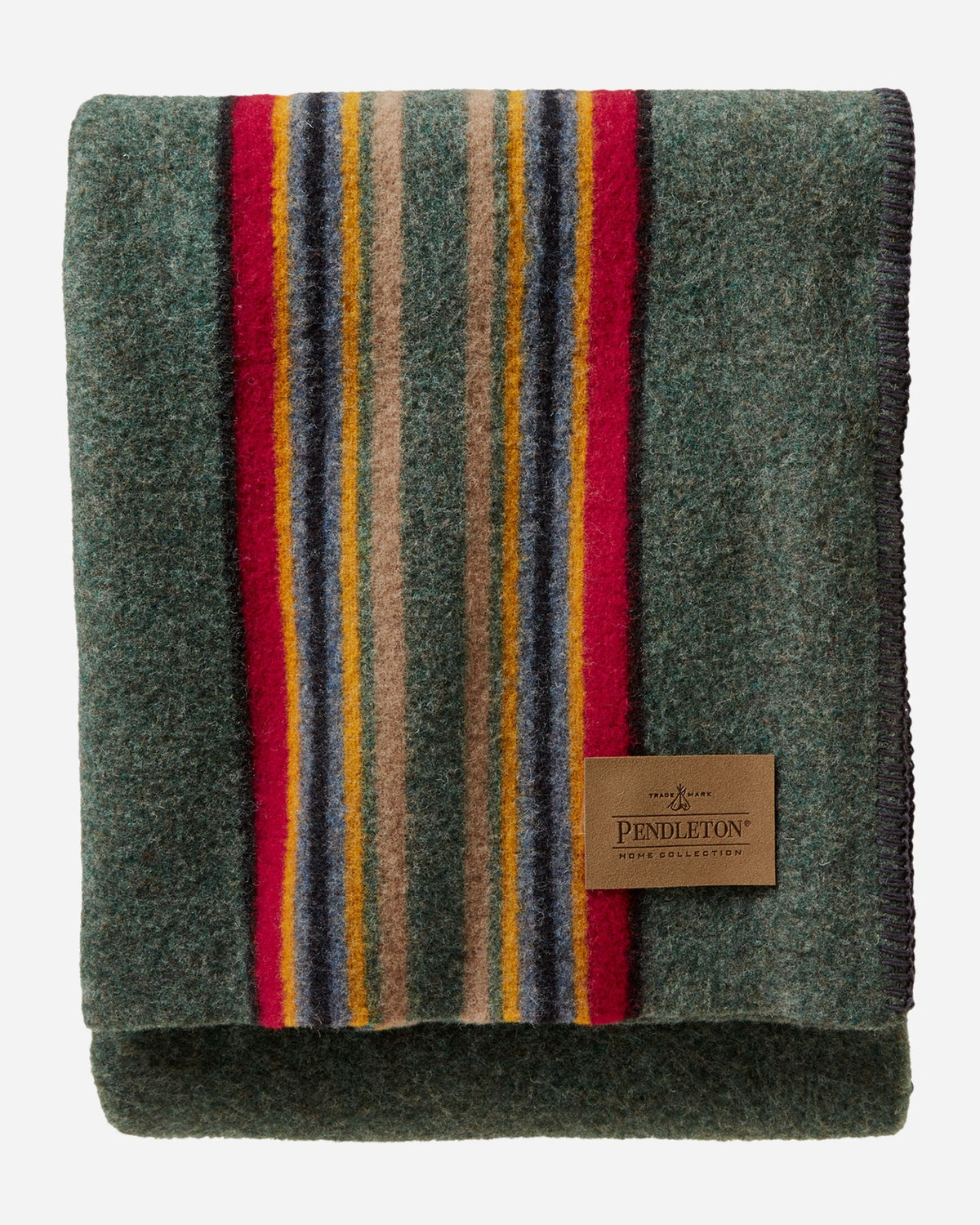 Pendleton Yakima Wool Throw in Green Heather